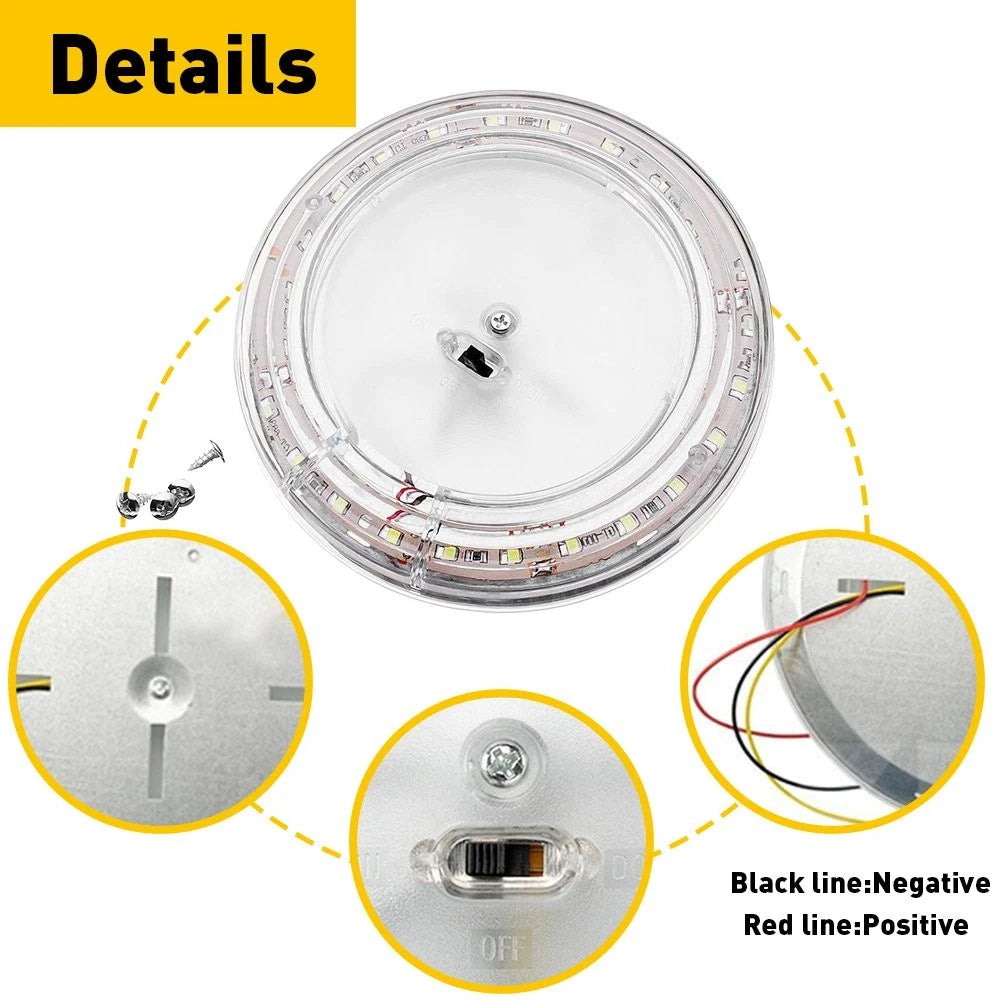 LED Ceiling Light Fixture for RV Camper Trailer (12V)