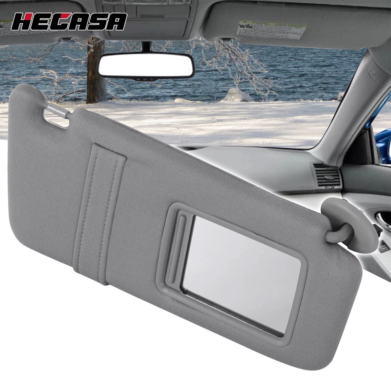Right Passenger Side Sun Visor for Toyota Camry (2007–2011) Gray Sunroof