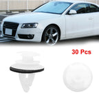 30 Pcs 9mm White Plastic Rivets Clips Bumper Fastener for BMW