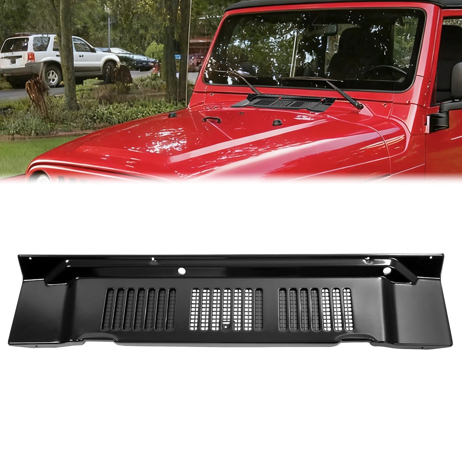 Hood Vent Panel Wiper Cowl for Jeep Wrangler TJ (1997–2006)