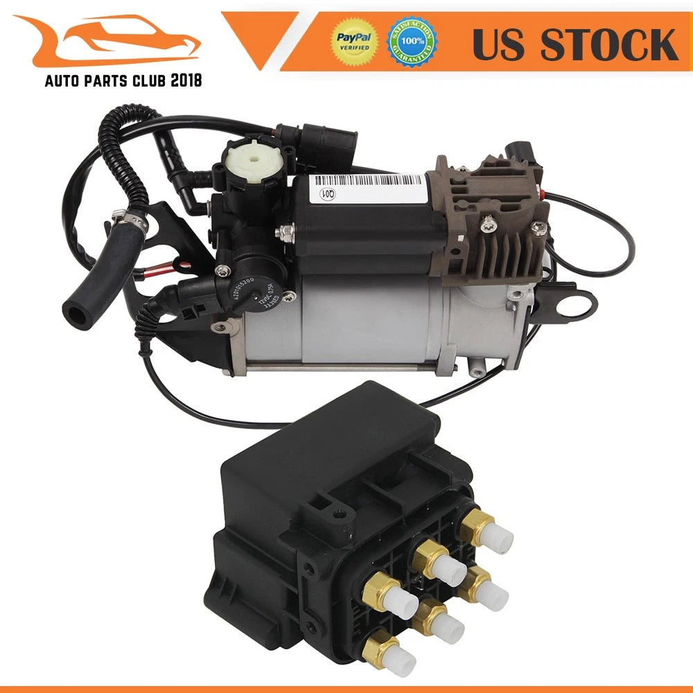 Air Suspension Compressor Pump + Valve Block for Audi Q7 (2007–2015)