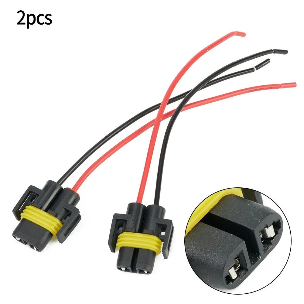 Set of 2 H11 H8 Female Connector Wiring Adapters for Fog Light