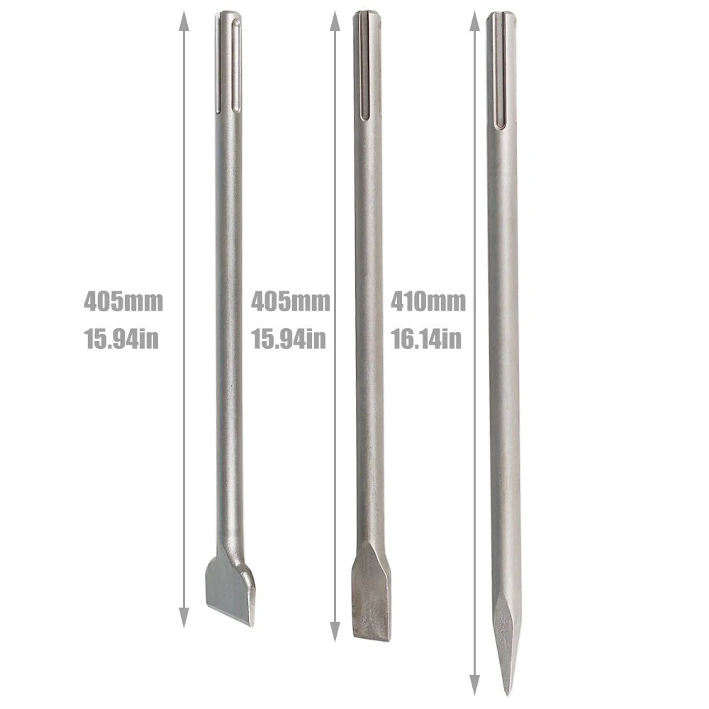 Set of 4 16" SDS Max Bits for Long-Point Chisel