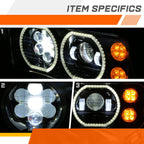 LED Halo Ring DRL Projector Headlight for Western Star Kenworth (1981–2019)