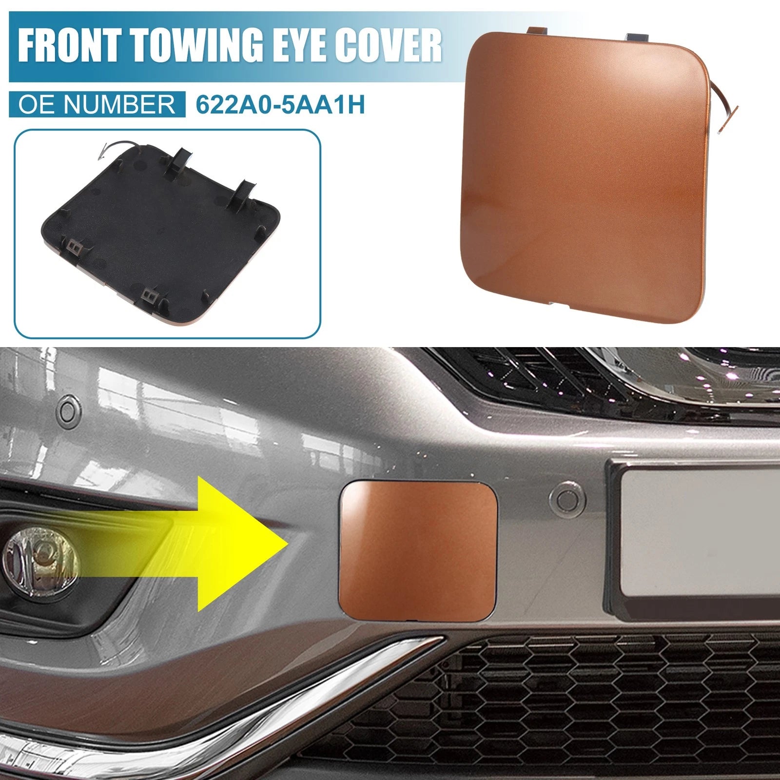 Front Bumper Tow Hook Cover for Nissan Murano (622A0-5AA0H, 622A0-5AA1H)