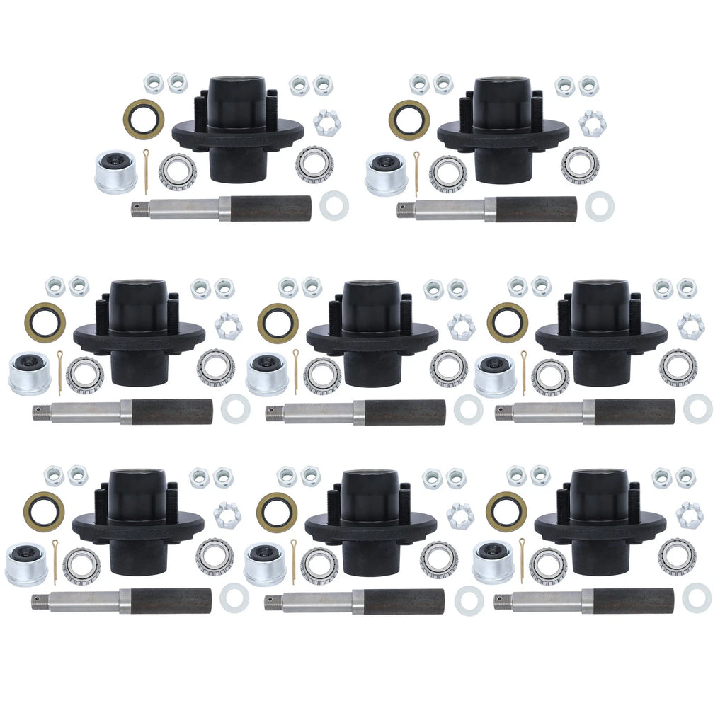 Set of 4 Trailer Hub Kits for 4" Trailers (Fits 1" Round Spindle)