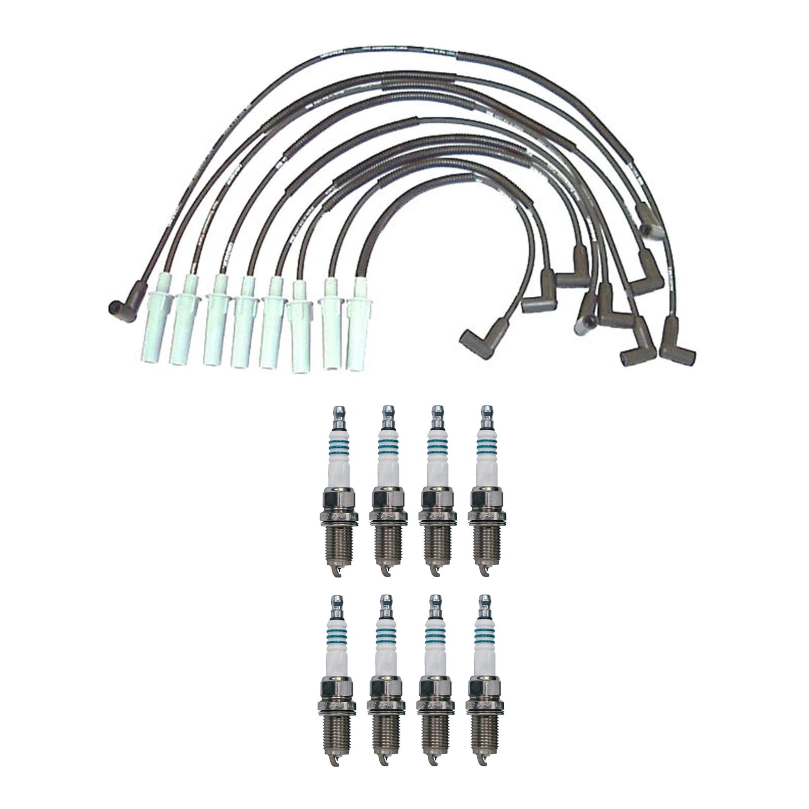 Denso Wire Set & 8 Iridium Power Spark Plugs Kit for Dodge 5.2L 5.9L V8 (1994–2003)