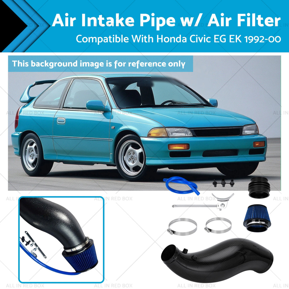 Air Intake Pipe with Air Filter for Honda Civic EG EK (1992–2000)
