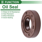 Set of 5 Oil Seal Rotary Shaft Seal 10x20x5mm Fluorine Rubber