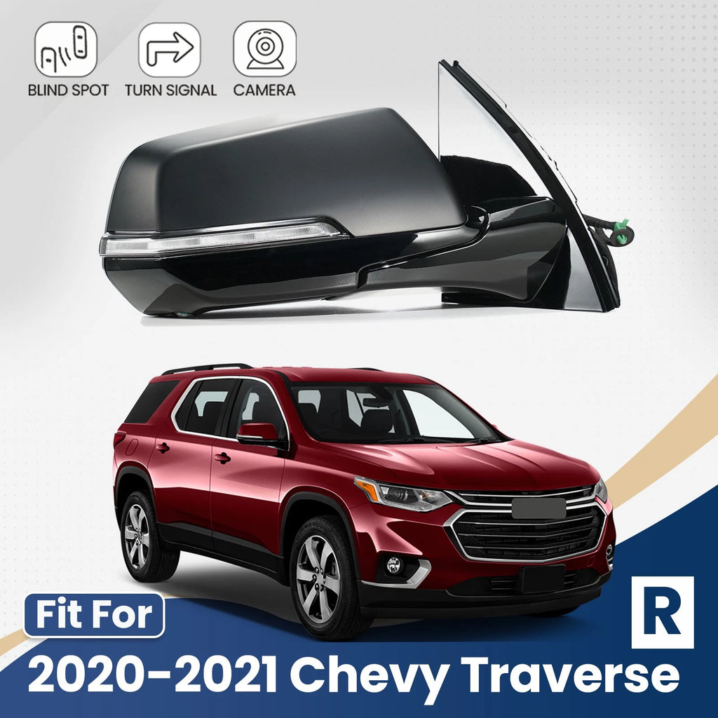 Side Mirror with Turn Signal & Camera for Chevy Traverse (2020–2021) 8 Pin
