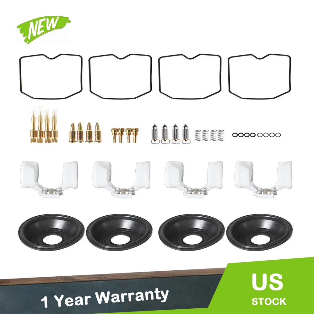 4X Carburetor Repair Kit with Diaphragm & Float for Kawasaki ZX1100 GPz1100 (1995–1997)