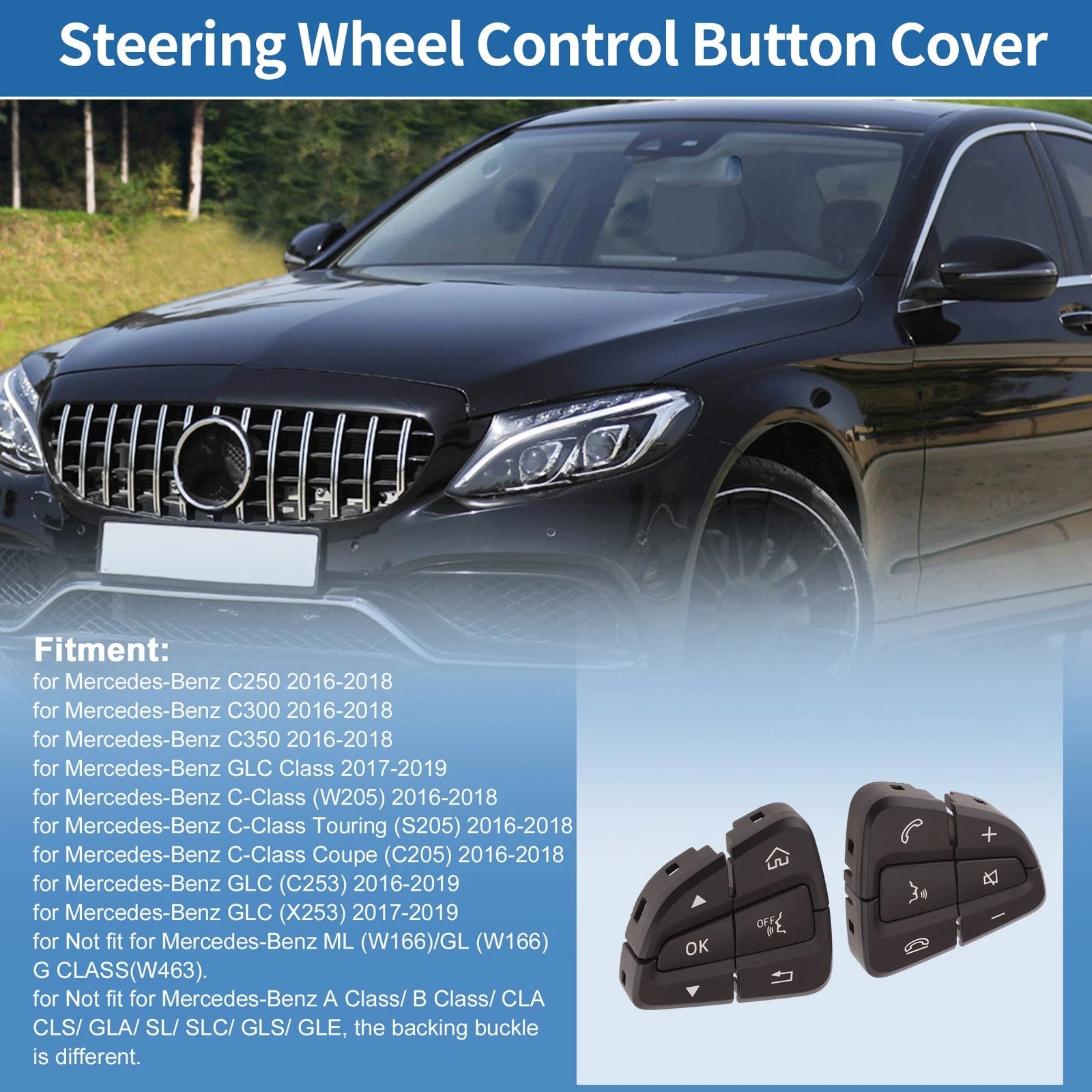 Steering Wheel Buttons for Mercedes-Benz C250 (2016–2018) No.A0999050200