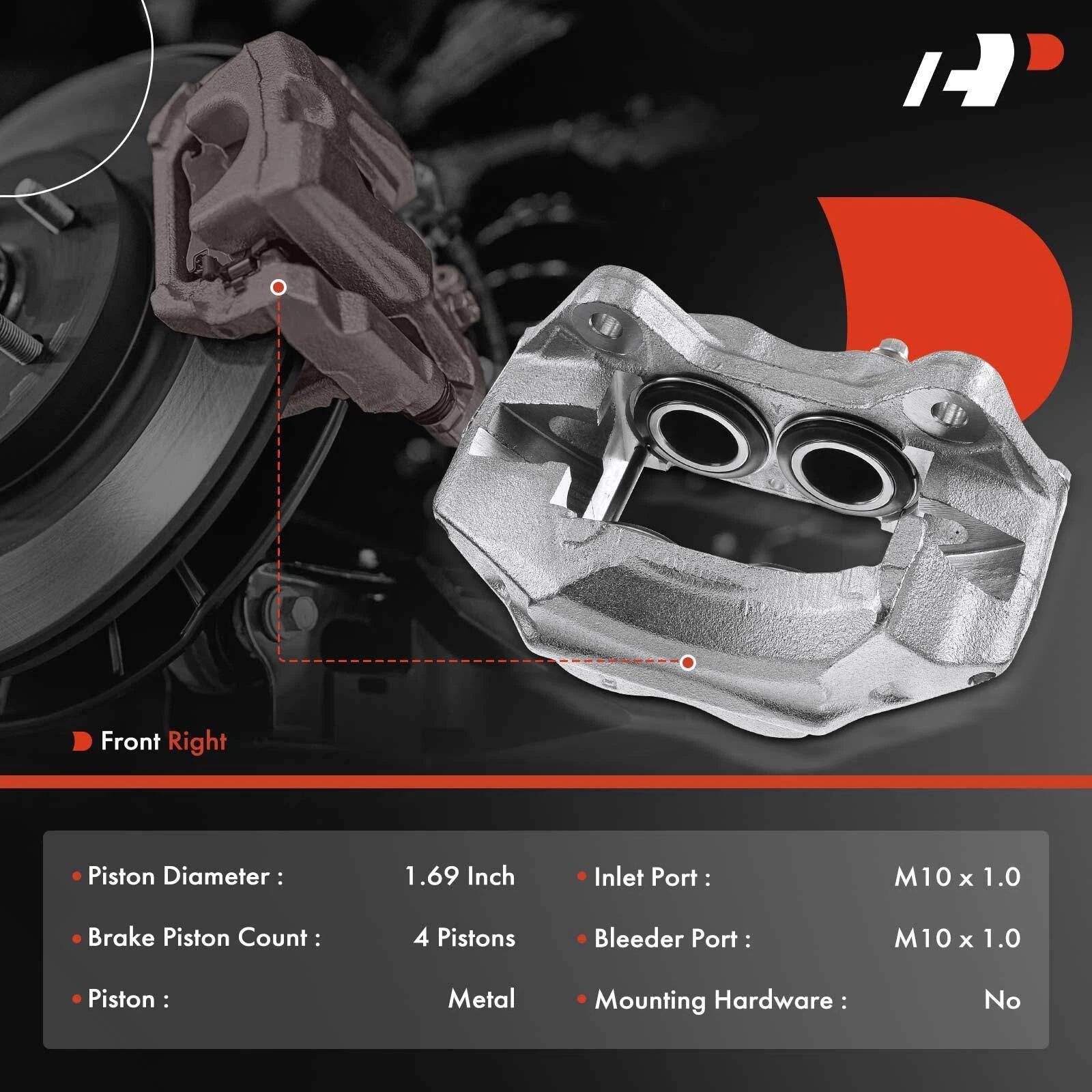 Front Right Side Disc Brake Caliper for Toyota Tacoma (1995-2004)