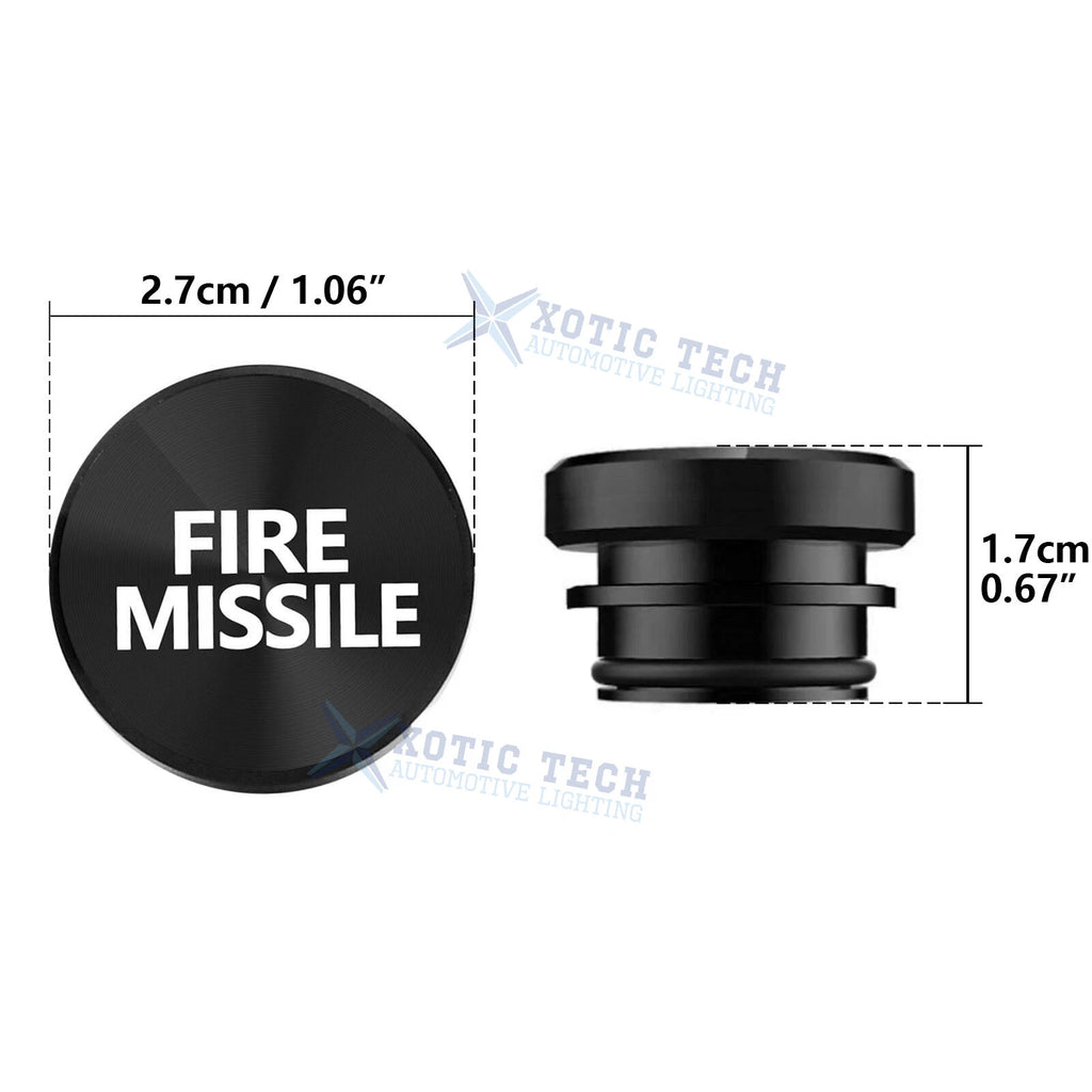 Fire Missile Cigarette Lighter Plug Button Decor Trim for Black Aluminum (---)