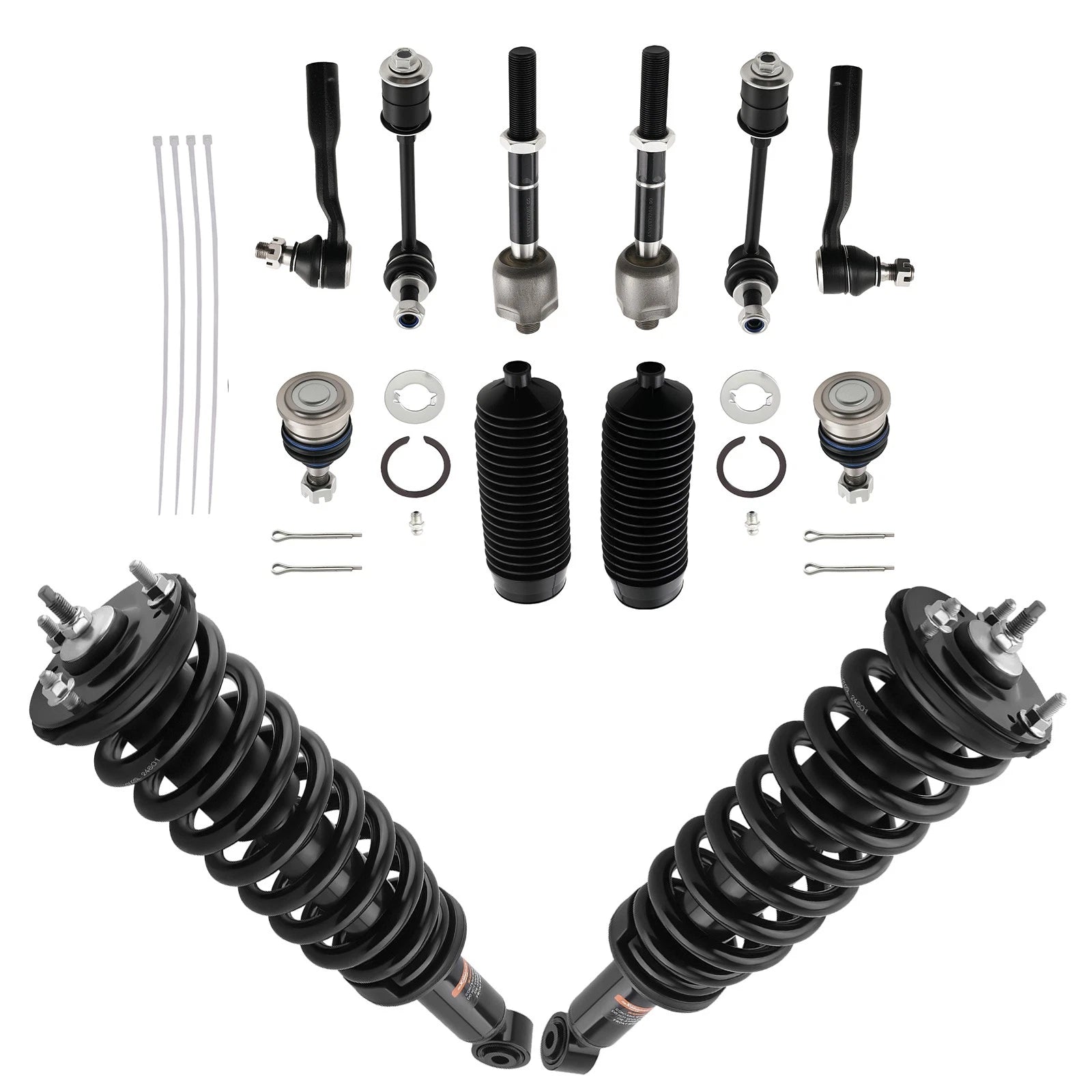Set of 12 Front Struts Sway Bar Tie Rod Assembly Kit for Toyota Sequoia (2003–2007)