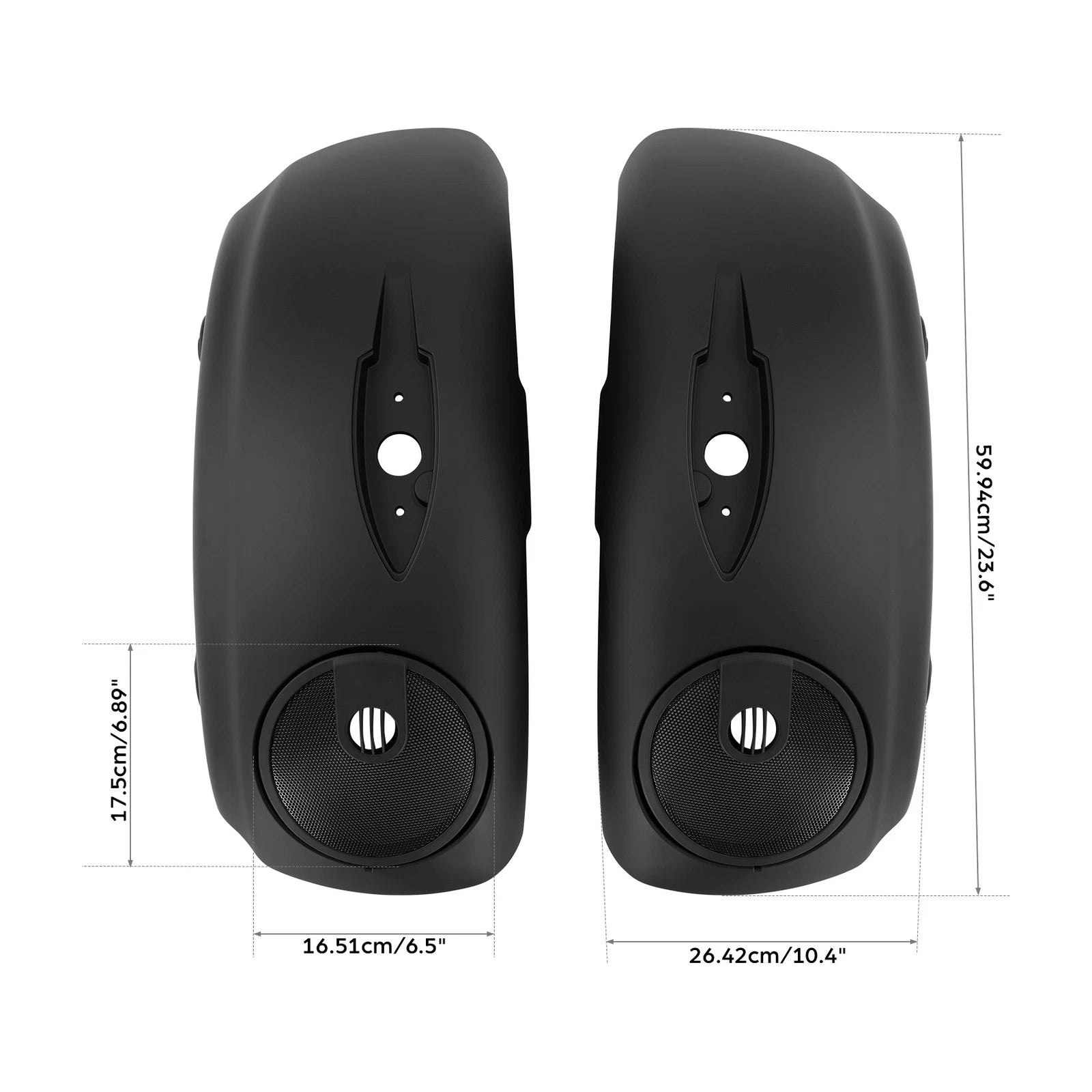 Matte Black Saddlebags Lids with 6.5" Speaker Grill for Indian Roadmaster (2015–2023)