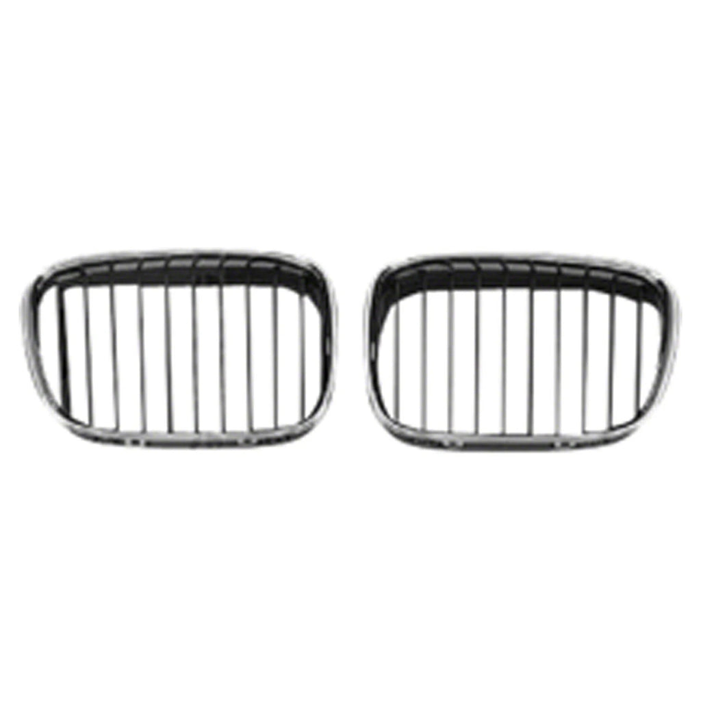Replacement Black Chrome Plastic Driver Side Hood-Mounted Grille