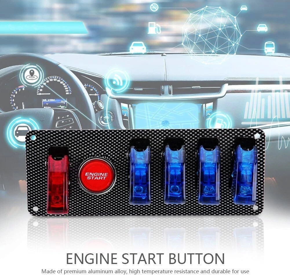 Ignition Switch Panel with LED for Racing Car (12V)