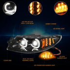 Full LED C-Shape DRL Projector Headlight for International 4300 4400 (2002–2016)