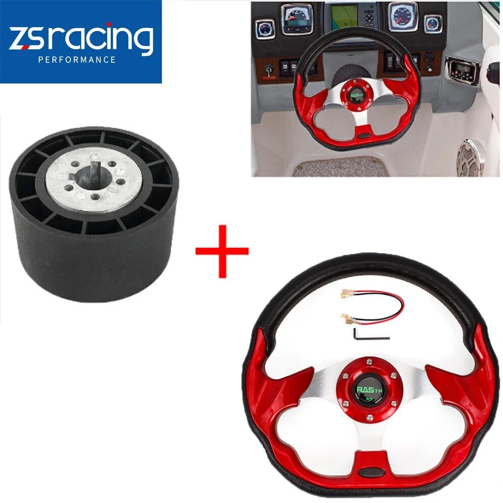 12.5" Marine Boat Steering Wheel with 3/4" Axle Hub Adapter (Keyway)