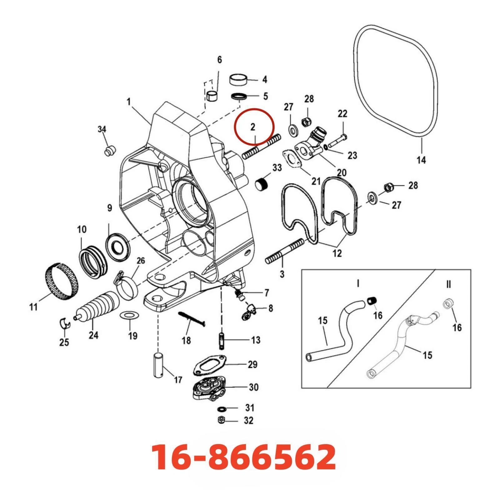 STUD for Mercury Mercruiser (16-866562)