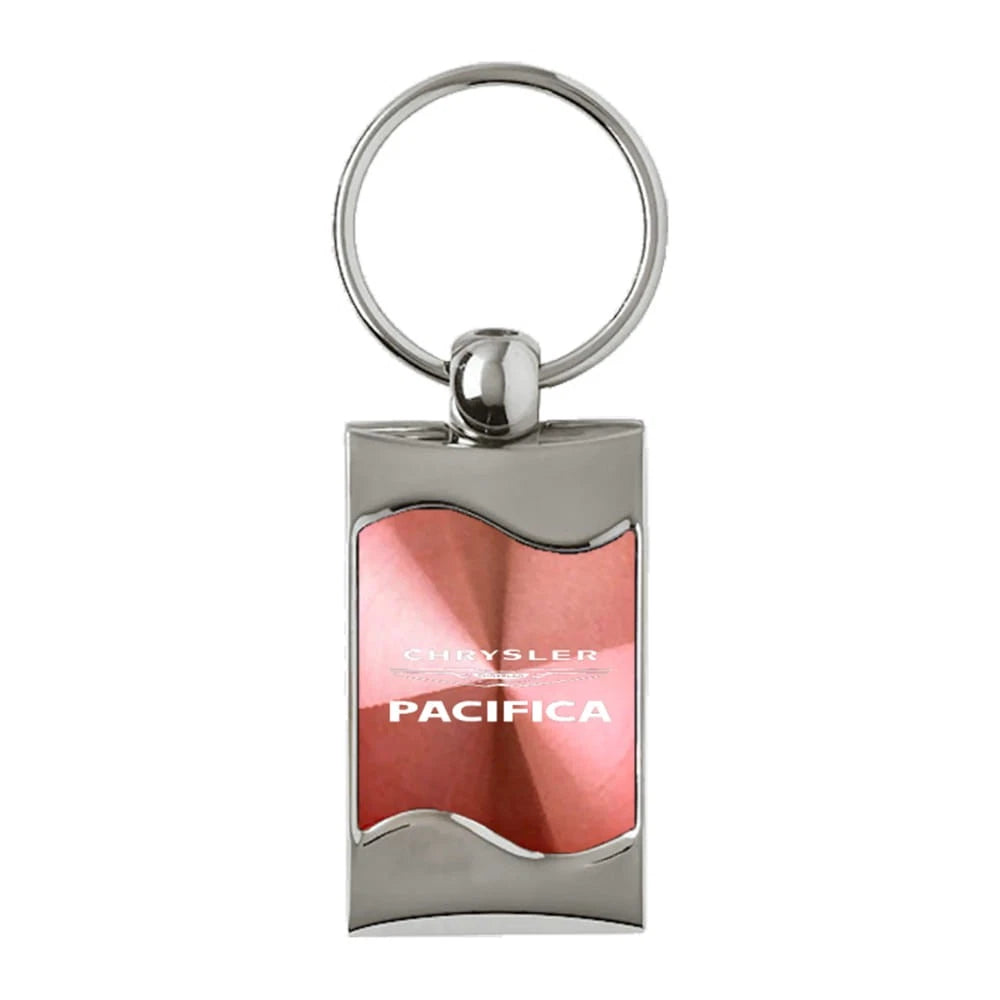 Pink Rectangular Wave Keychain - Officially Licensed for Chrysler Pacifica