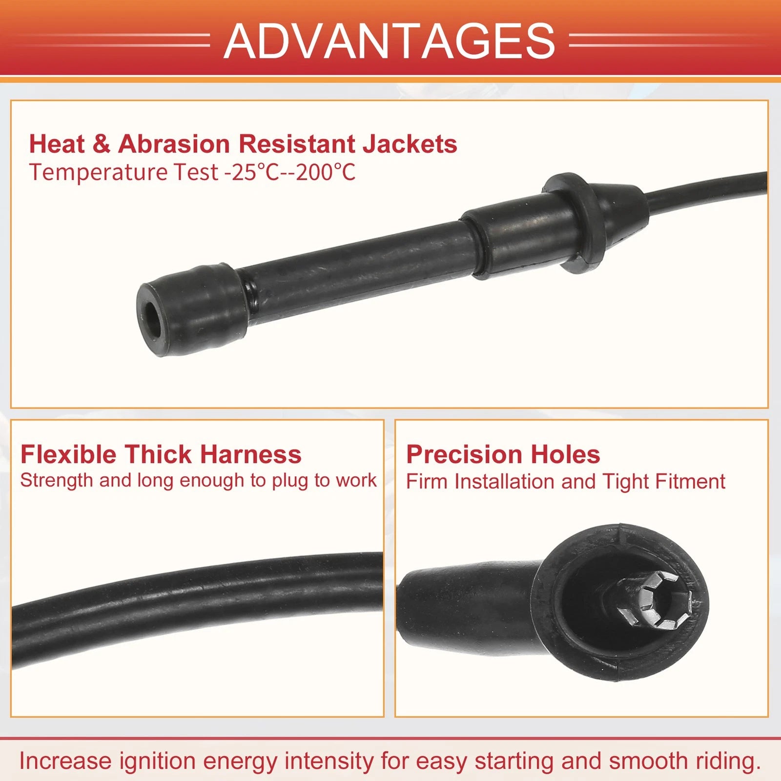 6X Spark Plug Wire Ignition Coil Cable No. 224500W025 for Nissan Frontier (2005–2023)