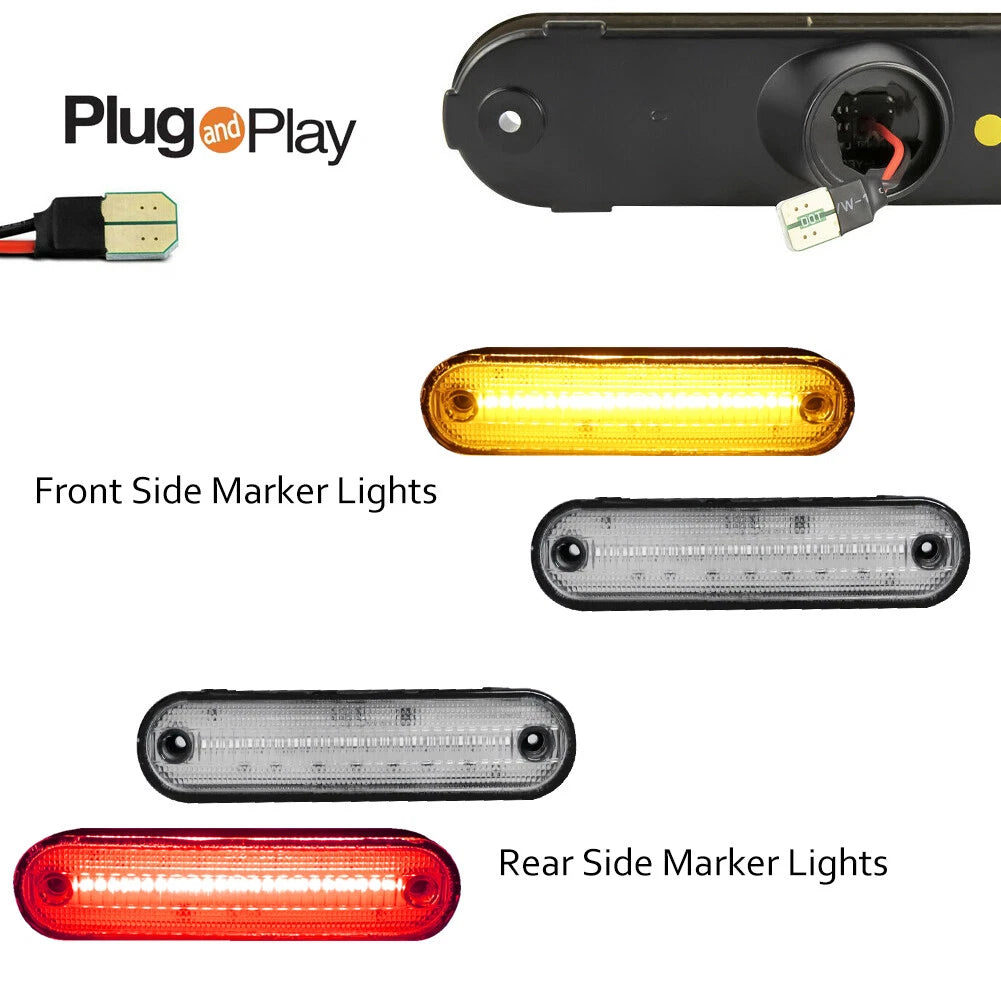 Set of 4 Clear LED Side Marker Signal Lights for Mazda Miata MX-5 (1990–2005)