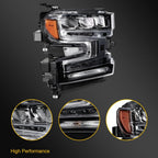 Right Side Headlight with Halogen Signal Light for Chevy Silverado 1500 (2019–2022)