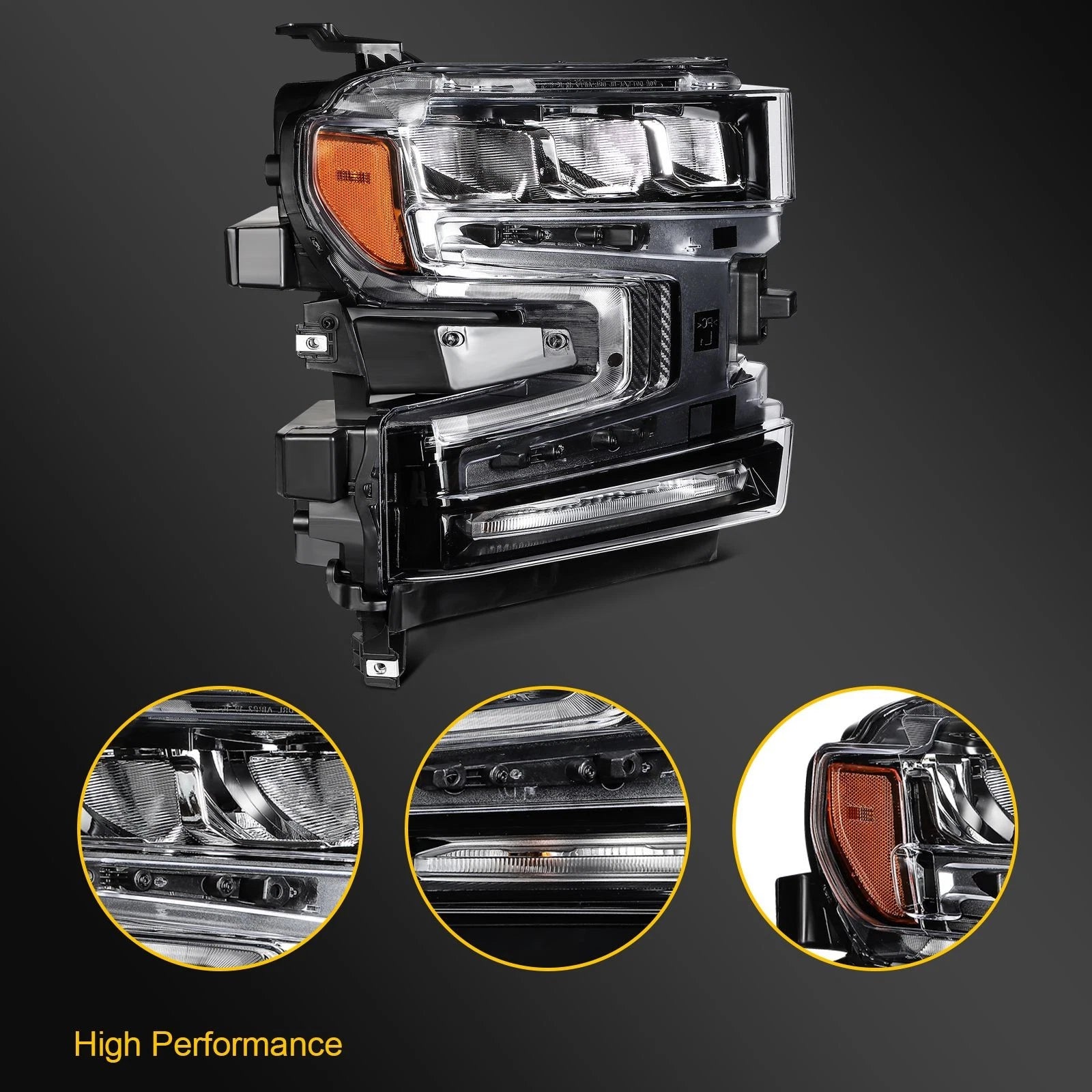 Right Side Headlight with Halogen Signal Light for Chevy Silverado 1500 (2019–2022)