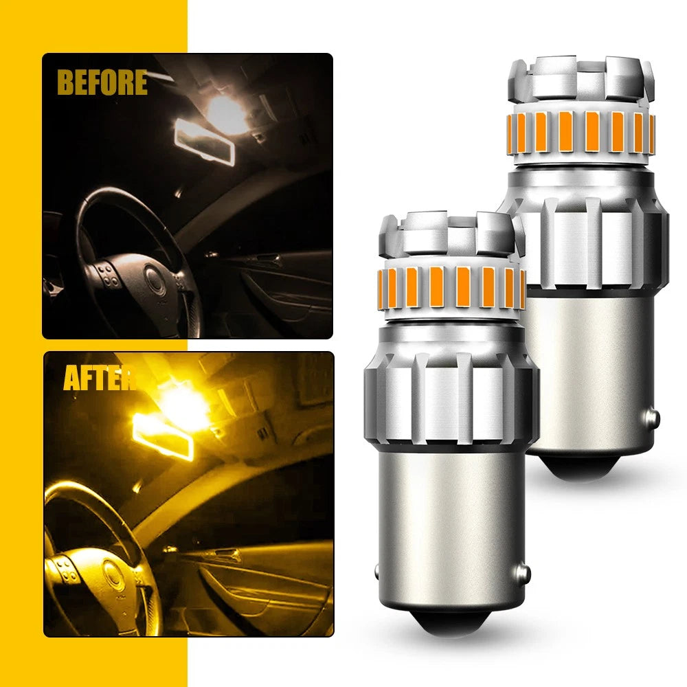 2X 1156 LED Turn Signal Bulb Light for AUXITO (Error Free, Amber)