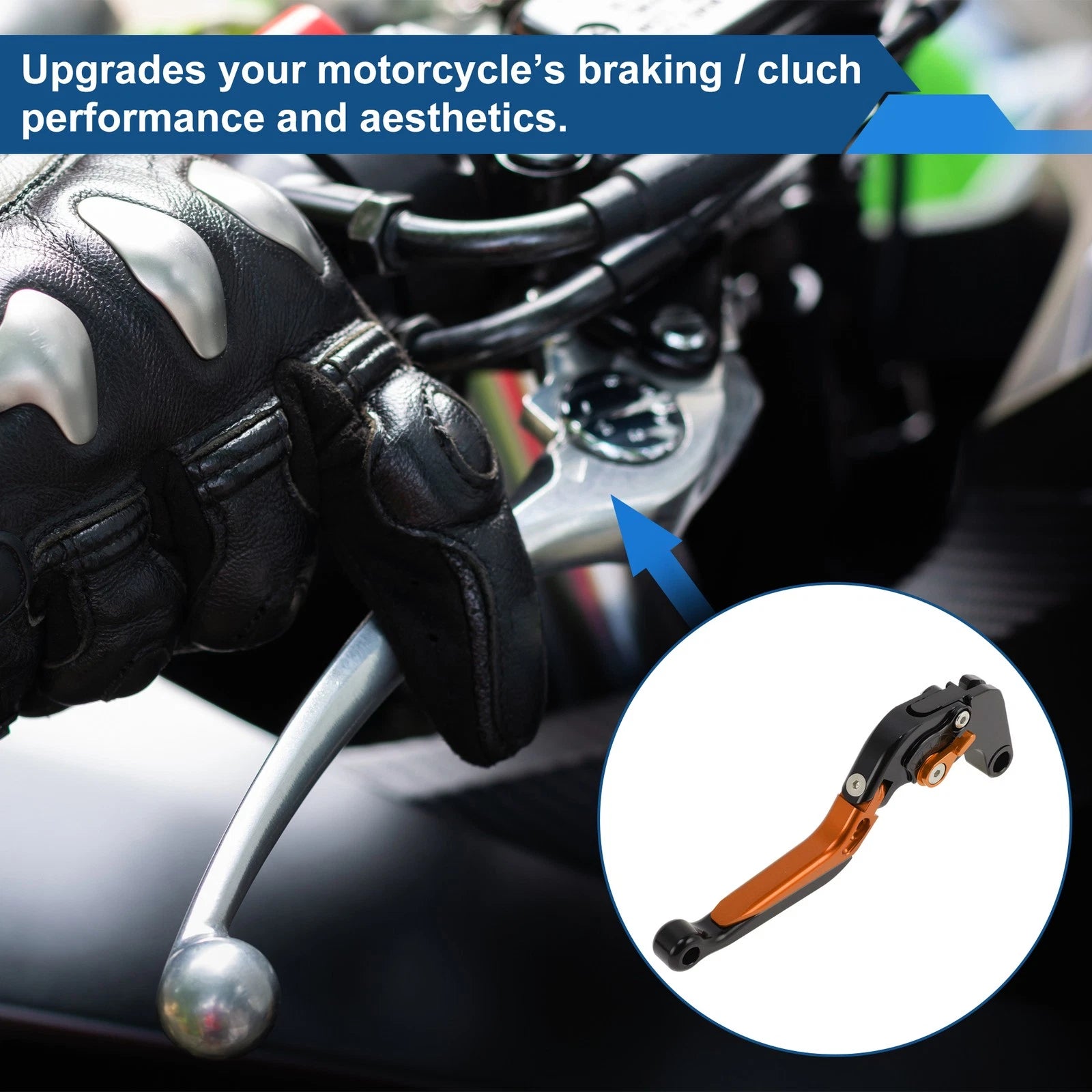 Brake Clutch Levers for Suzuki GSXR1000 (2009–2019) Black Head Orange Handle