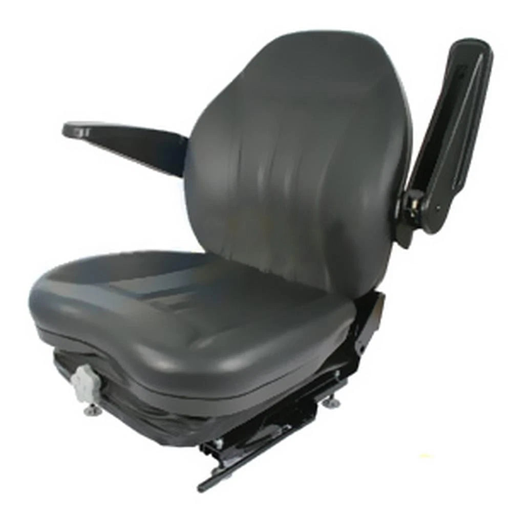 High Back Industrial Seat with Suspension Slide Track & Armrests for