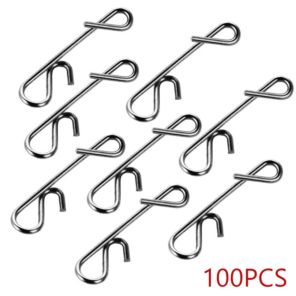 Fishing Swivel Snap Connector Clips Set of 5 - S M L XL XXL Silver