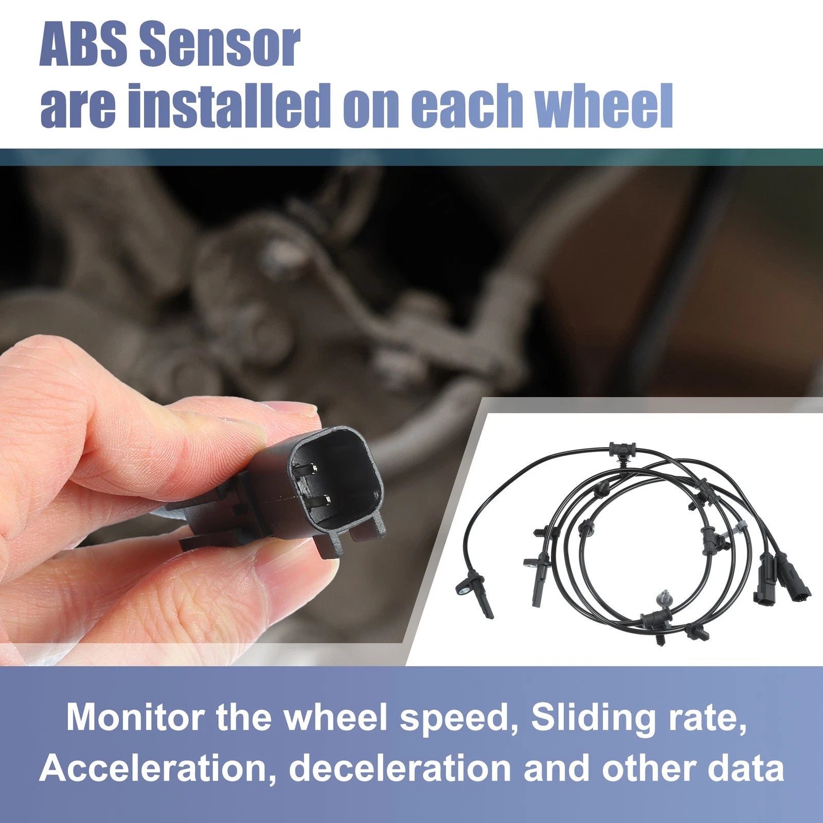 1 Pair ABS Sensor No. CT4Z2C190A for Ford Edge (2011–2014)
