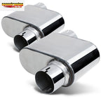 2X 2.25" Inlet/Outlet Race Performance Chambered Exhaust Muffler Chrome