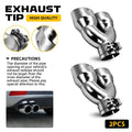 2X Polished Stainless Steel Dual Exhaust Tail Pipe Tip 2.5" to 7"