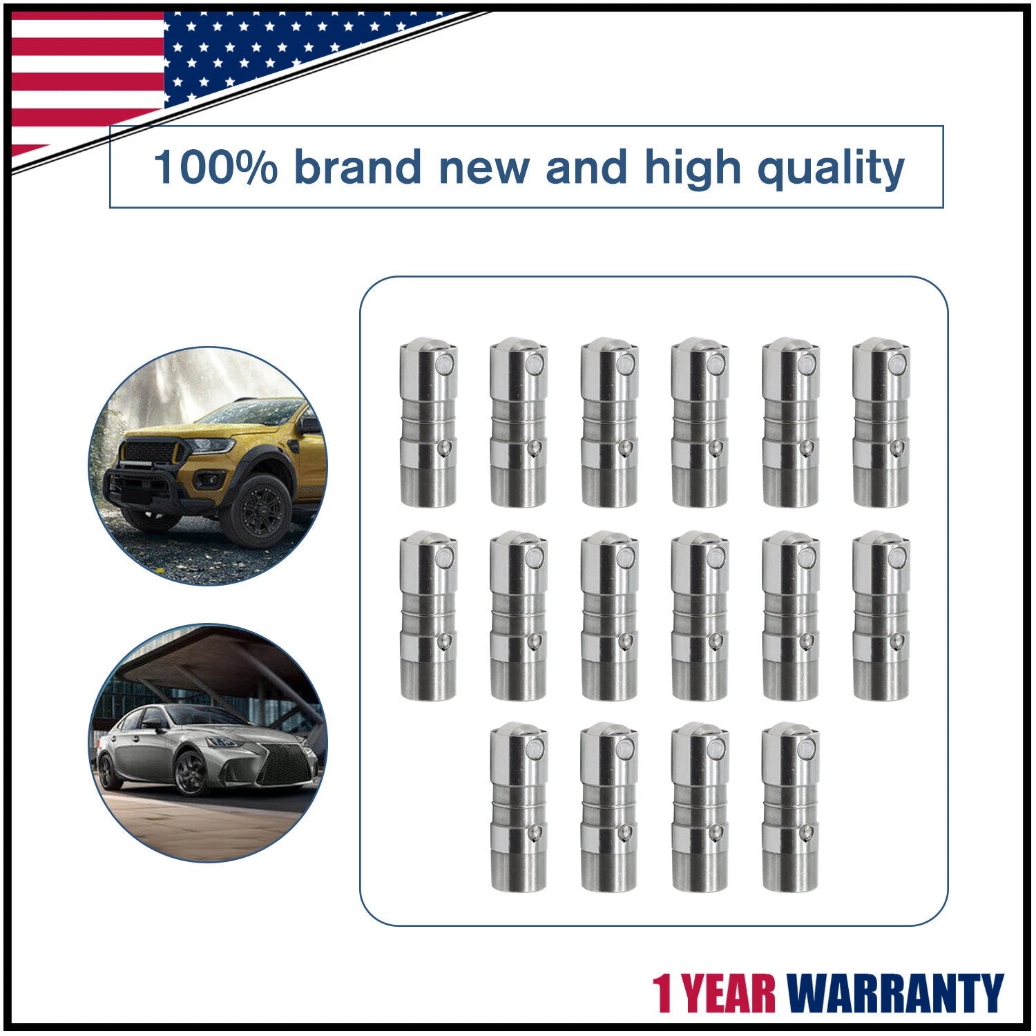 Set of 16 Hydraulic Roller Lifters for Chevy 5.3 5.7 6.0 LS1 LS2 LS3 LS7