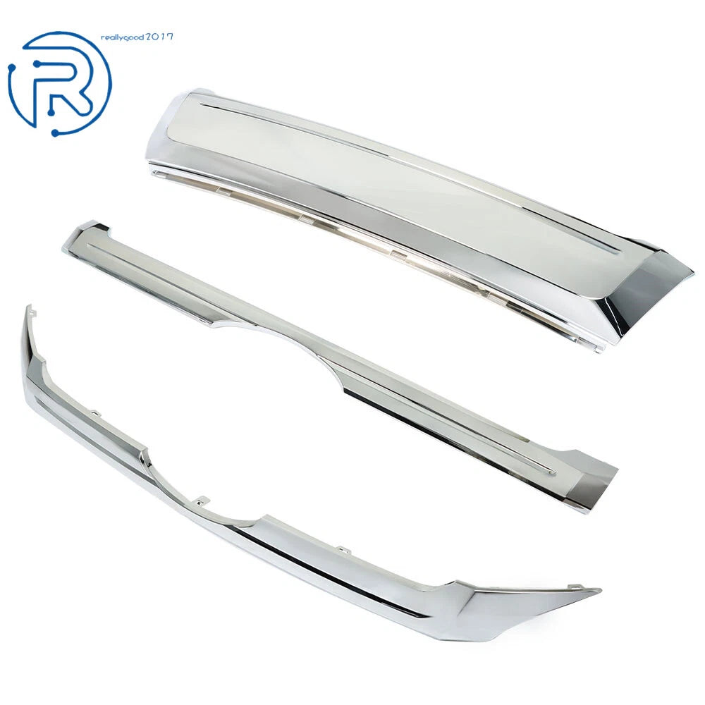 Front Bumper Grille Set for Ford Edge (2011-2014) Chrome Silver