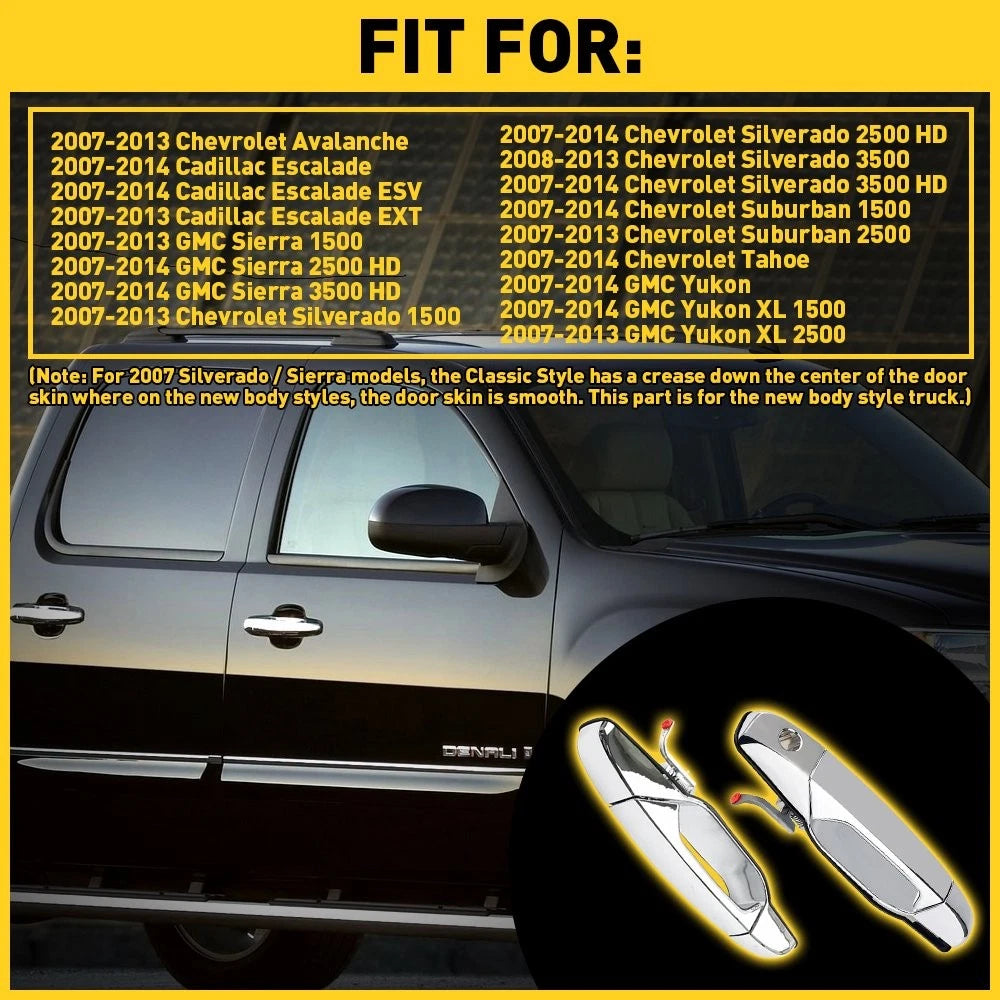 Chrome Door Handle Right RH Front for Chevy GMC Pickup Truck (EV)