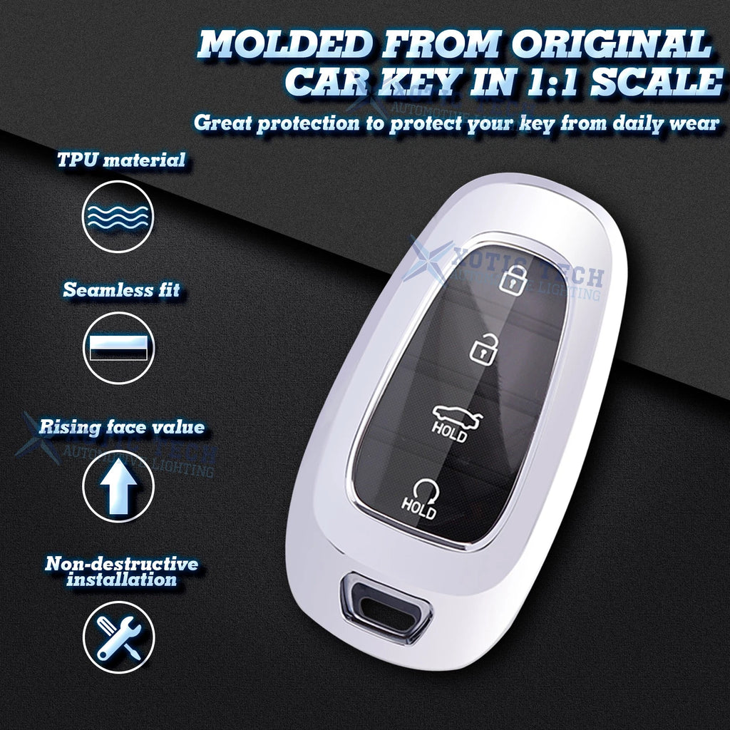 Soft TPU Smart Key Fob Cover Chain for Hyundai (2011-2024)