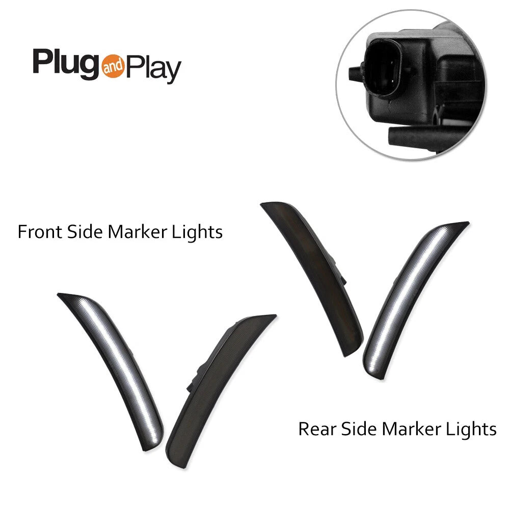 Set of 4 Smoke White LED Side Marker Lights for Chrysler 300 (2015–2023)