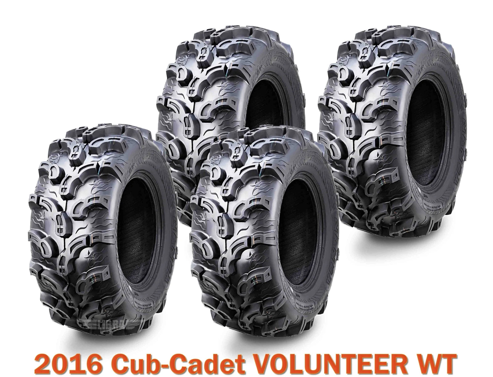 Complete Set of 4 ATV Tires 25x10-12 for Cub-Cadet Volunteer WT (2016)