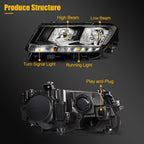 Left Side LED DRL Headlight with Bulb for Volkswagen Tiguan (2018–2021)