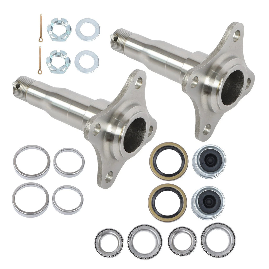 Weld-On Round Spindle with Brake Flange and Trailer Bearing Kit for Trailers