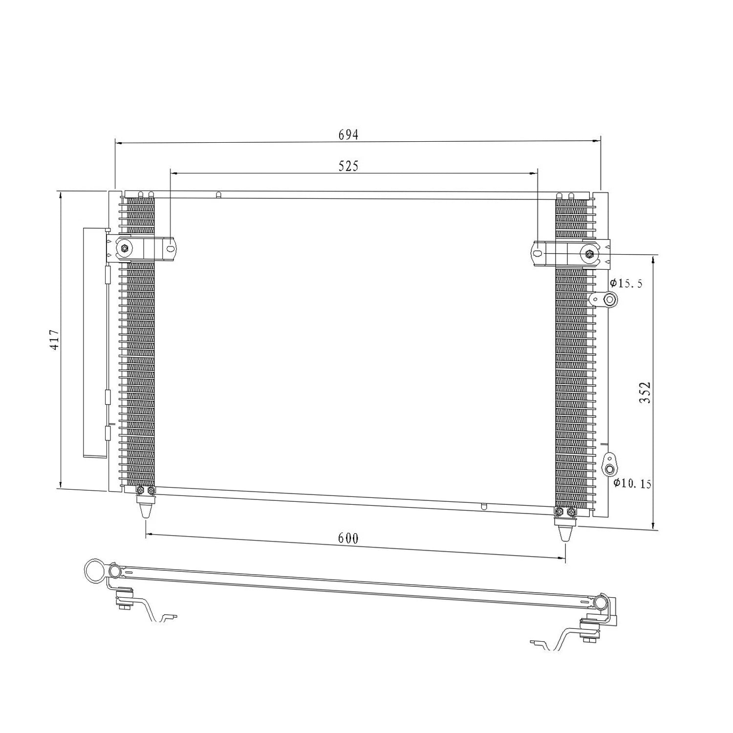 Replacement A/C Condenser for Honda Civic (2016–2021)