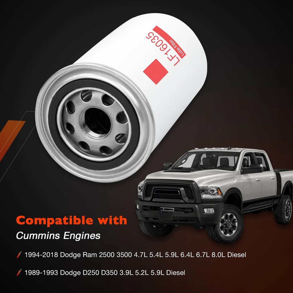 2X Oil Filter for Dodge Ram Cummins 2500 3500 (1989-2018)