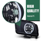 2X Black Smoke LED DRL Halo Headlights for Ford Mustang (2005–2009)