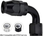 2X AN8 180 Degree PTFE Teflon Swivel Hose End Fitting Adapter for Universal