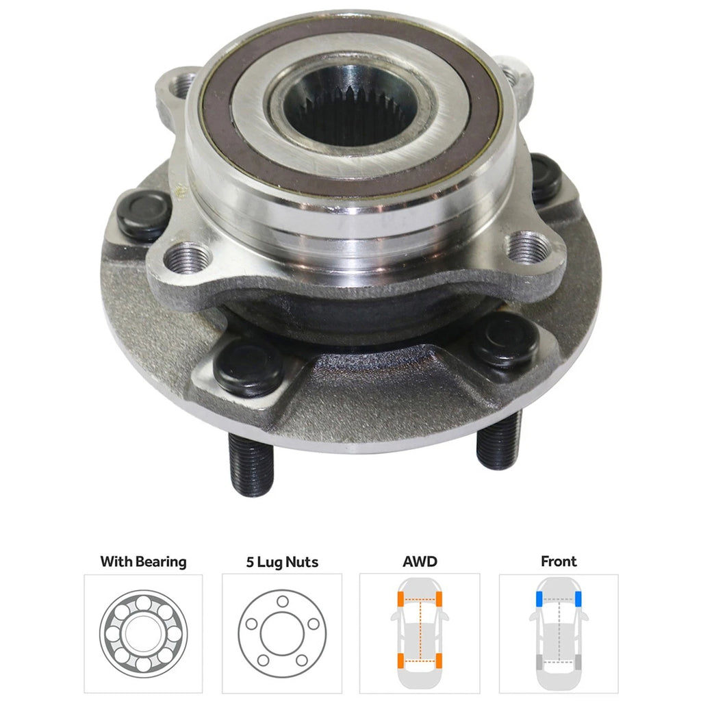 Set of 2 Wheel Hubs for Mitsubishi Lancer (2008–2015) AWD